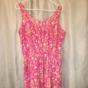 Lilly Pulitzer Pink Chum Bucket Pocket Tank Dress